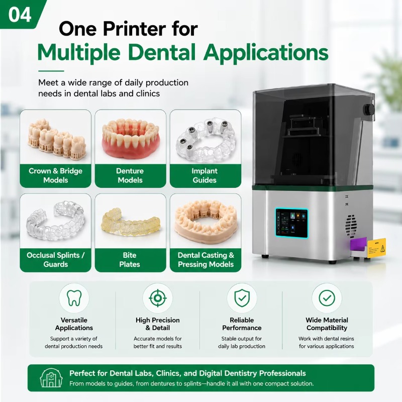 Yüksek Hassasiyetli 9K LCD Diş - Dental 3D Printer Resin incelemesi ve fiyatı